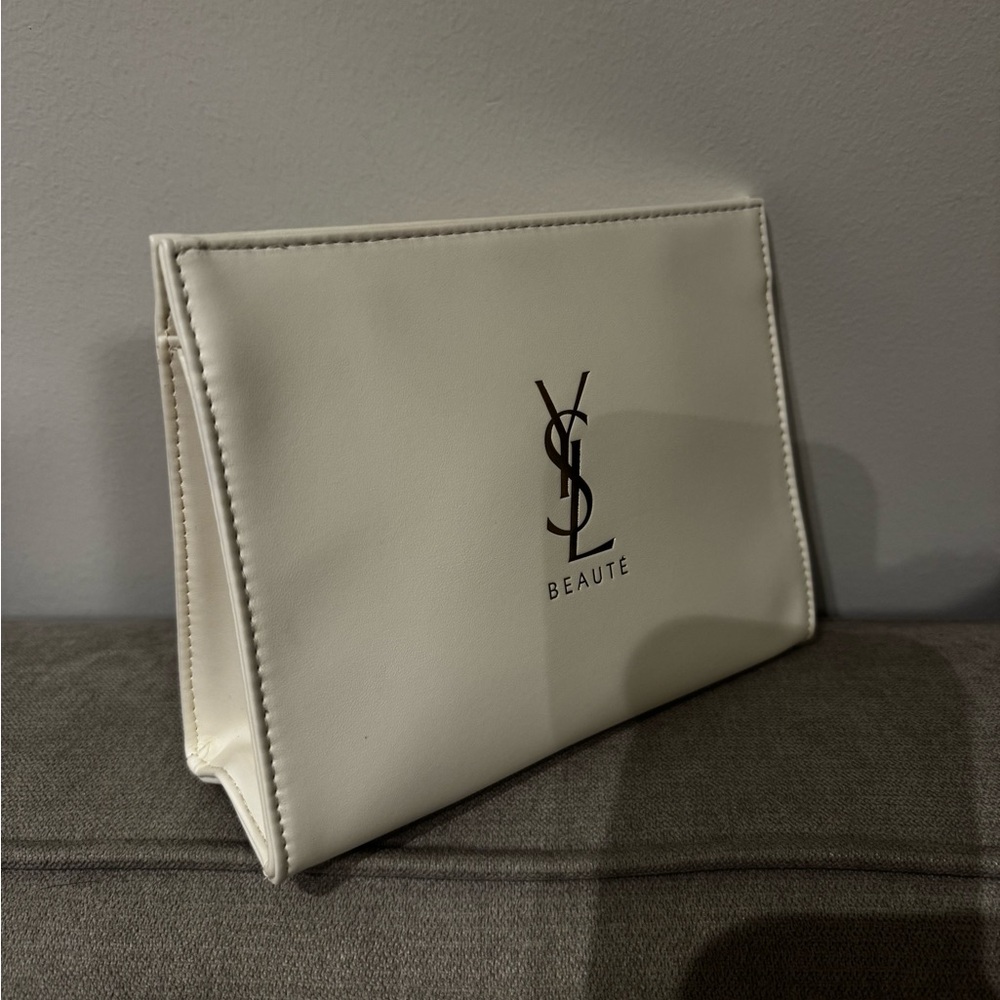 Yves Saint Laurent White Cosmetic Pouch